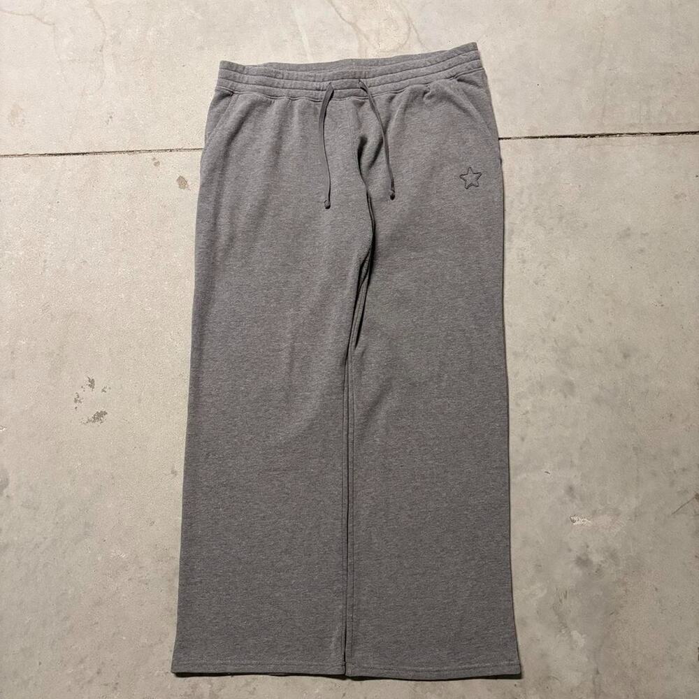 Hollister Women’s Wide Leg Sweatpants Heathered Gray White Size Large